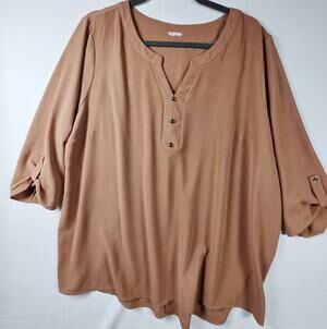 NAiF Autumn Rust Loose Fit Blouse, Size XL